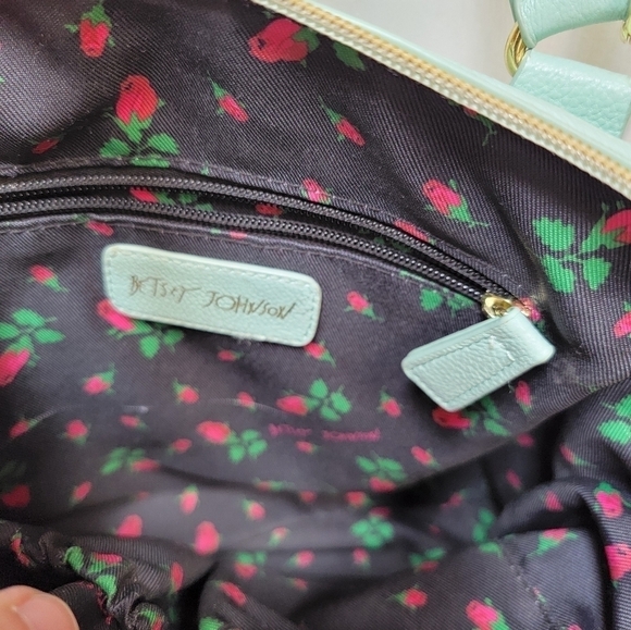 Betsey Johnson Mint Green Polka Dot Bow  Shoulder/Handbag - Picture 3 of 3